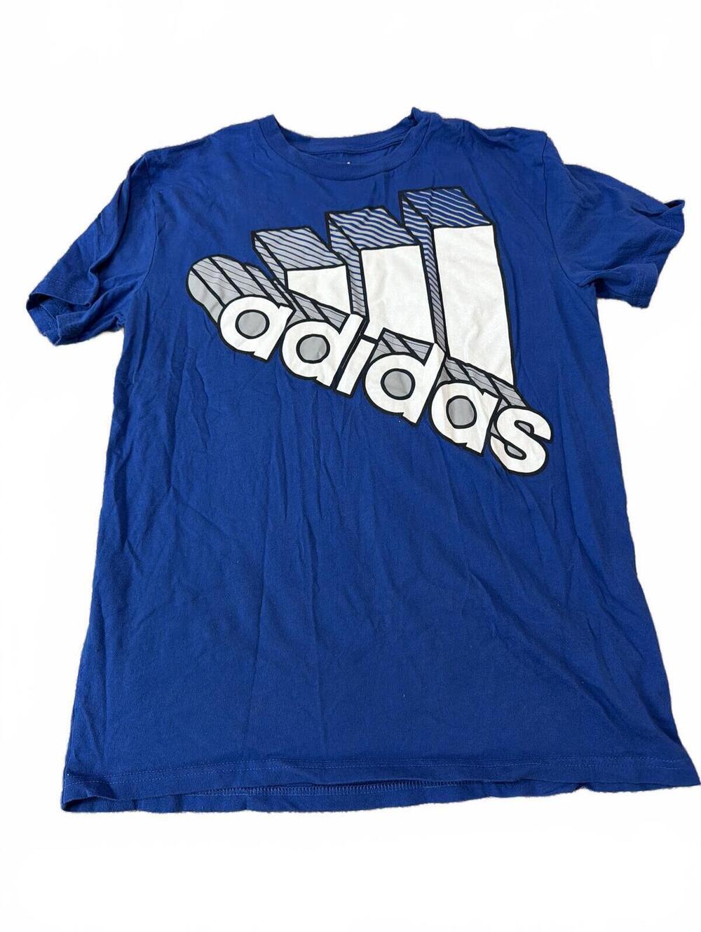 Adidas Blue Graphic T Shirt - Boys Large